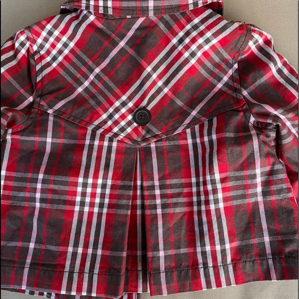 CRAZY 8 Girls Vintage HOLIDAY Plaid Trench Coat XS - Picture 11 of 13